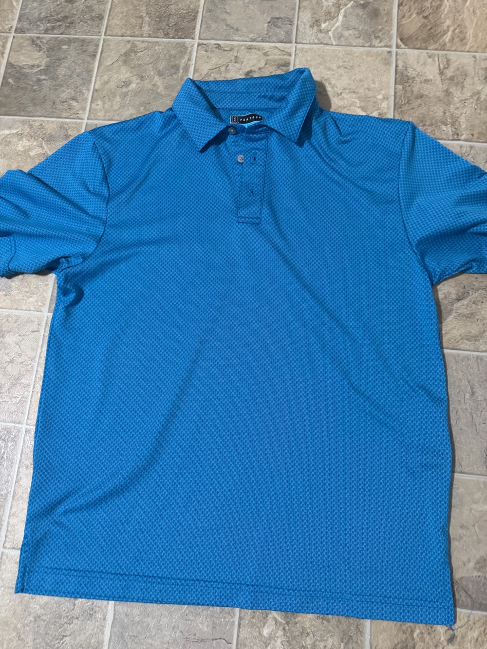 PGA Tour Bright Teal Blue Short Sleeve Polo